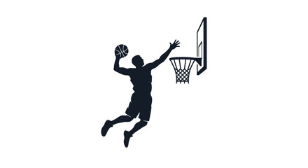 Obraz premium Man dunking basketball in hoop.