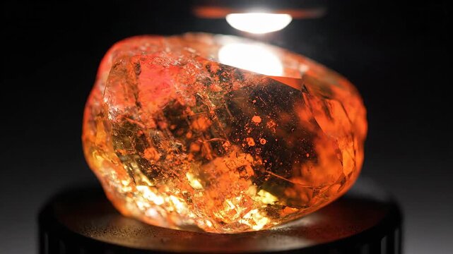 Orange Citrine Gemstone Being Heated for Color Enhancement