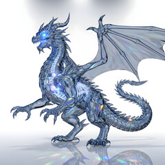 Fototapeta premium Majestic Blue Dragon Illustration