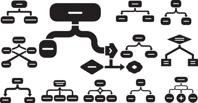 Flowchart diagrams and symbols for business process management systems
