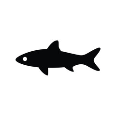 Obraz premium Black Silhouette of a Bonefish Isolated on White Background vector illustration