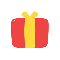 Red Gift Box with Yellow Ribbon and Bow