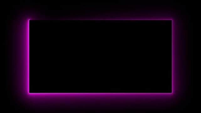 Glowing digital light edge rectangular abstract border frame. Neon rectangle frame animation Abstract glowing neon rectangle border frame Animation. Glowing line frame web neon box pattern.