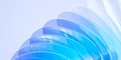 Modern Blue Gradient Glass Layers Background with Stacked 3D Petals