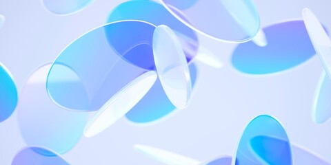 Abstract Glass Bubbles Wallpaper with Blue and Violet 3D Elements