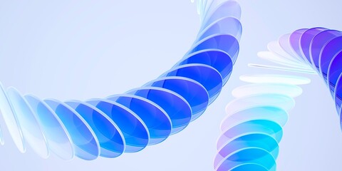 Futuristic 3D Glass Wave Background with Blue Spiral Motion Design