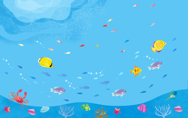 海中のイラスト
