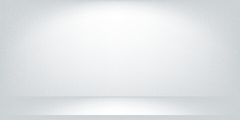 White grey studio room. Limbo light background. Abstract 3d gradient backdrop for product presentation. Minimal wall scene spotlight. Showcase, promotion display. © Muis
