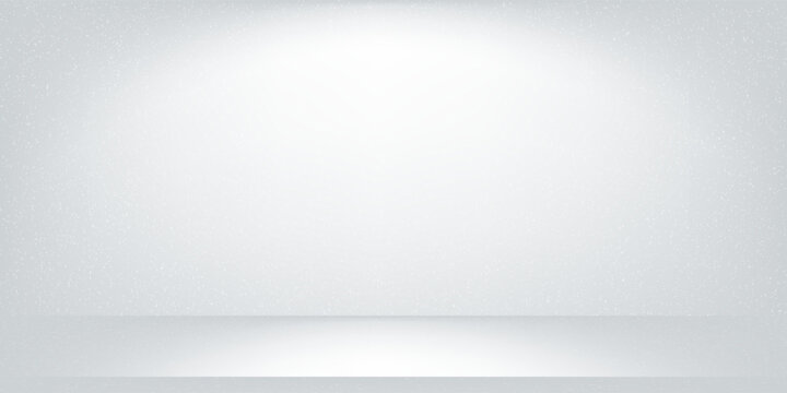 White grey studio room. Limbo light background. Abstract 3d gradient backdrop for product presentation. Minimal wall scene spotlight. Showcase, promotion display.