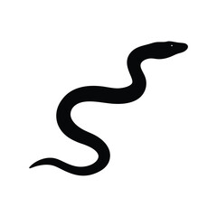 Fototapeta premium Black snake silhouette in flat design style vector illustration
