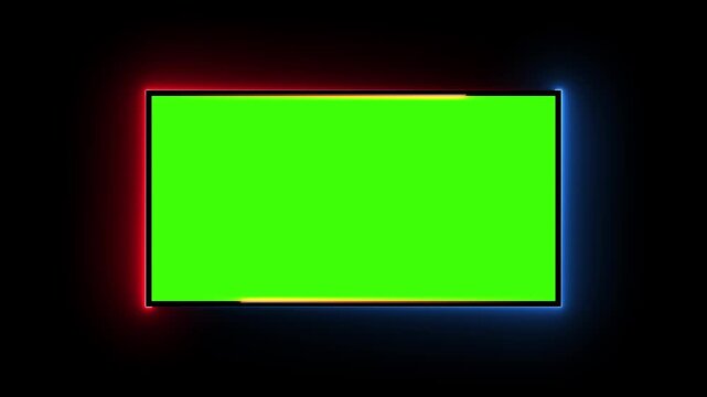 Animation of glowing neon rectangles abstract background. abstract glowing blue neon rectangle border frame.
