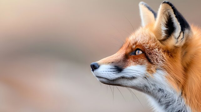 Red Fox Head Profile Close Up