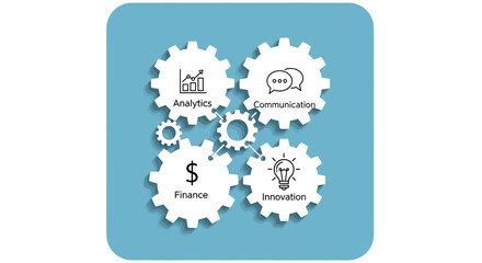 Abstract gear mechanism graphic representing business concepts and ideas