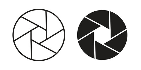 Aperture icon symbol vector illustration on white background. Flat design.