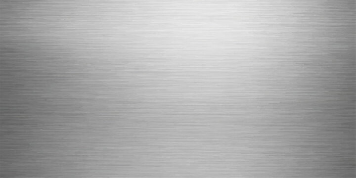 A polished industrial backdrop featuring a shiny brushed metal texture on a stainless steel plate with a silver metallic surface pattern and grey aluminum reflections for a sleek material wallpaper