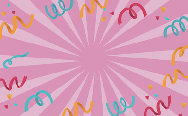 春のポップなリボンの舞うキャンペーン背景イラスト