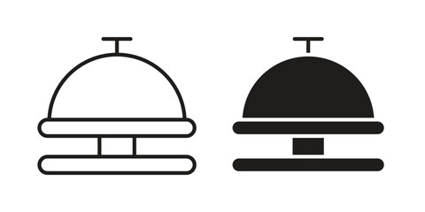 Fototapeta premium Bell concierge icon symbol vector illustration on white background. Flat design.