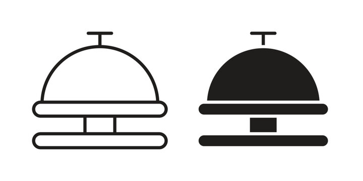 Bell concierge icon symbol vector illustration on white background. Flat design.