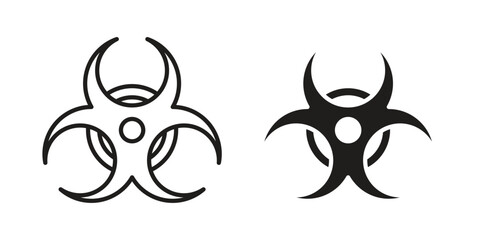 Biohazard icon symbol vector illustration on white background. Flat design.