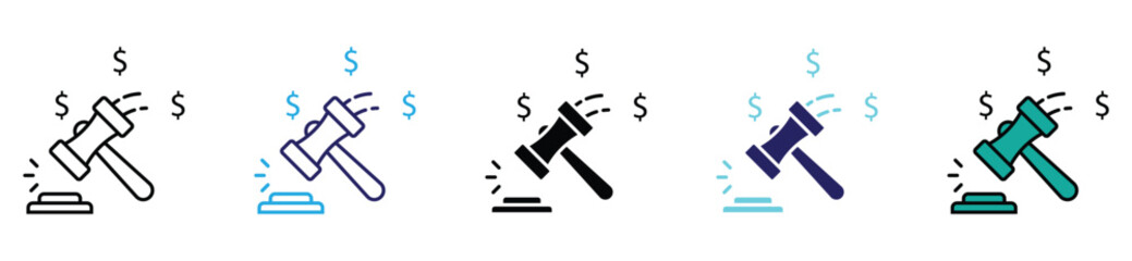 Real Estate Sale Symbol &ndash; Gavel and Money Bid Vector