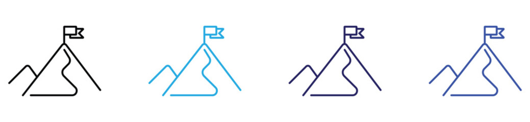 Motivation and Ambition Mountain Line Icon