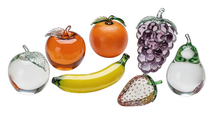 Assorted Glass Fruit Figurines Collection
