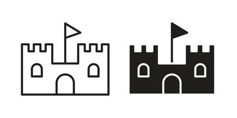 Castle icon symbol vector illustration on white background. Flat design. © jota