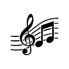 treble clef with musical notes symbol illustration