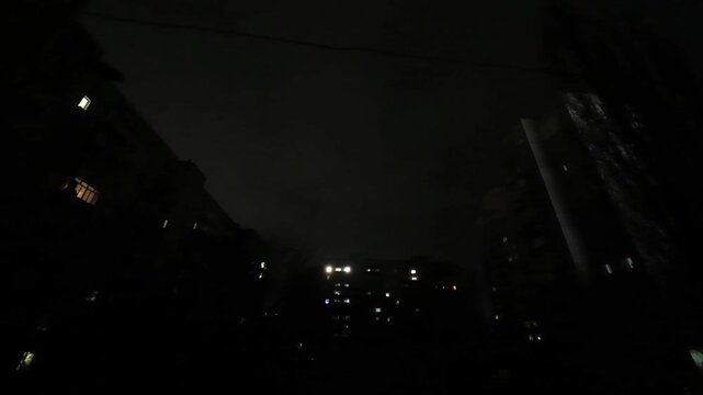 Blackout in the city in January 2026, time lapse