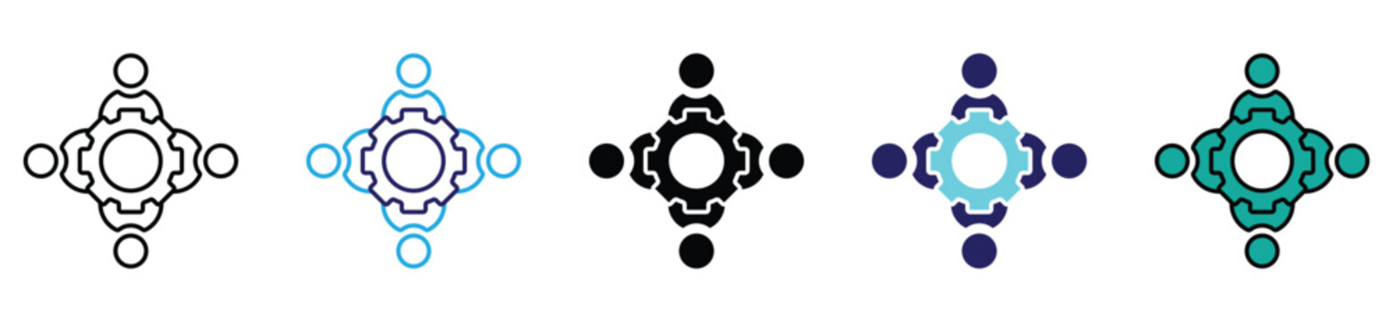 Global Team Collaboration and Technical Engineering Synergy Icon