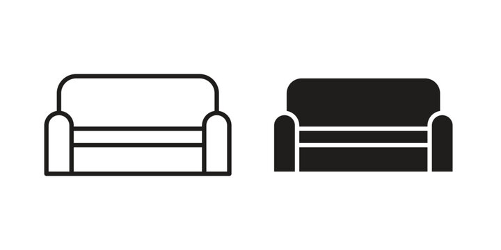 Couch icon symbol vector illustration on white background. Flat design.