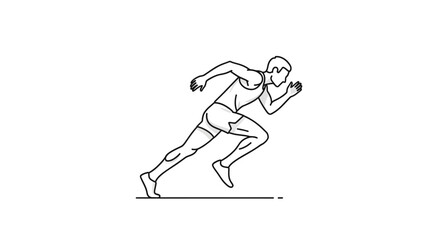 Obraz premium Man running in athletic motion fast.