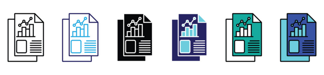 Market Analysis Document with Bar Graph and Line Chart Icons