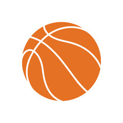 Orange and white basketball isolated on plain background for sports designs