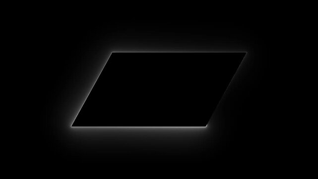 Glowing neon rectangle frame animation for live streaming or digital displays. Bright neon light illuminating a rectangle frame with smooth motion, creating a modern and futuristic visual effect. 4K 