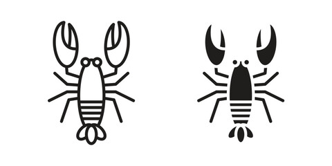 Lobster icon symbol vector illustration on white background. Flat design.