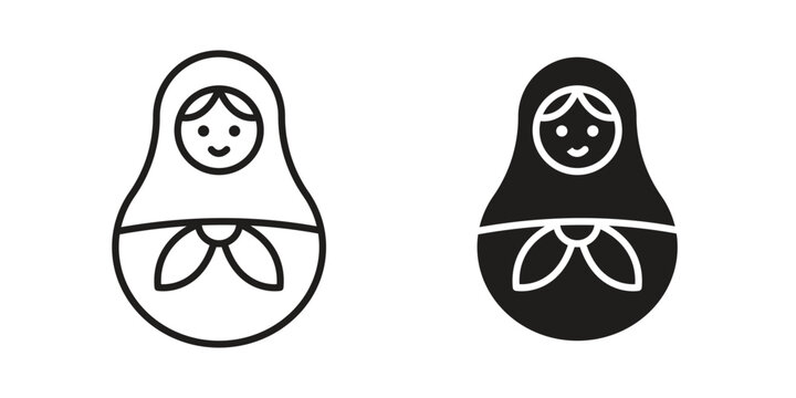 Nesting dolls icon symbol vector illustration on white background. Flat design.