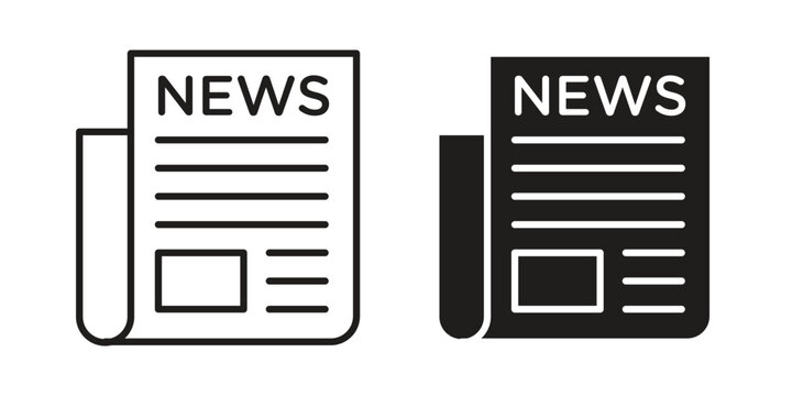 Newspaper icon symbol vector illustration on white background. Flat design.