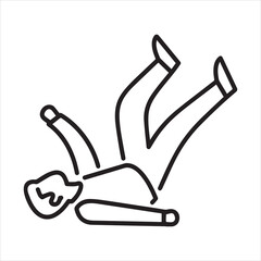 Person falling to the ground experiencing a sudden collapse or fainting episode