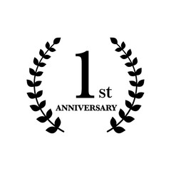 Classic wreath emblem with first number in line style