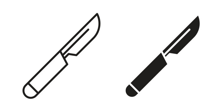 Scalpel icon symbol vector illustration on white background. Flat design.