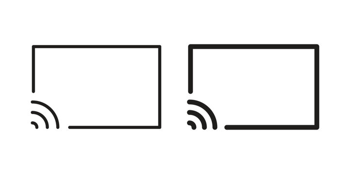 Screencast icon symbol vector illustration on white background. Flat design.