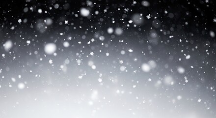 Obraz premium Falling Snowflakes Overlay on a Dark Gradient Background.