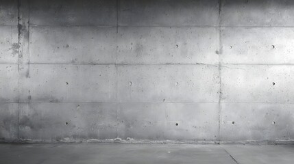 Naklejka premium A close up view of a raw textured concrete wall featuring distinct horizontal lines and circular form marks creating an industrial backdrop