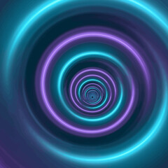 Naklejka premium Neon purple blue concentric circles pattern.