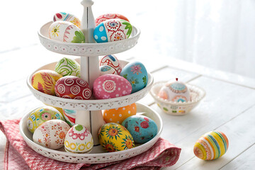Easter eggs on a stand