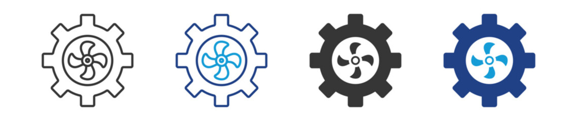 Fototapeta premium turbine icon set multiple style collection 