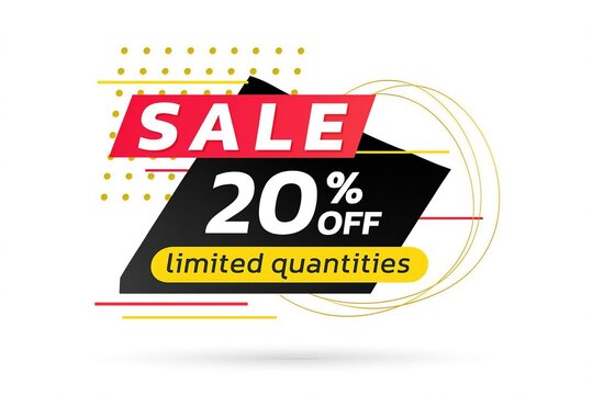 A promotional banner offering twenty percent discount on limited quantities of products.