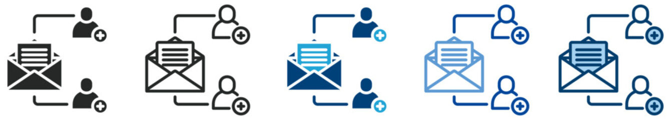 Mailing list icon set multi style icon set collection vector illustration