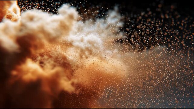 Explosion of Colored Powder and Dust Particles in Slow Motion.